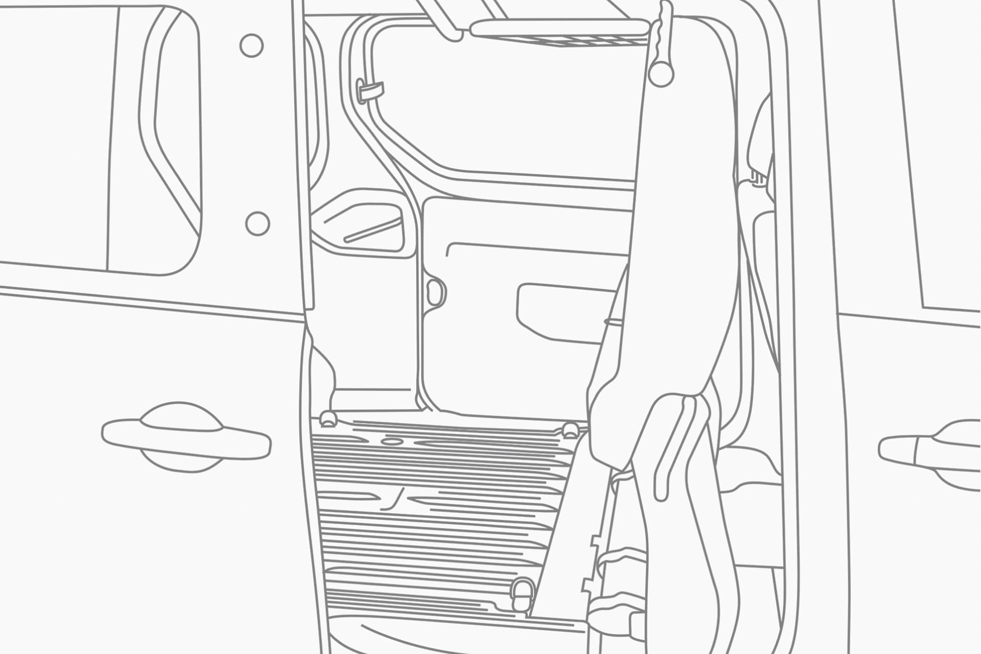 Nissan TOWNSTAR Van: illustratie toont de capaciteit van het interieur van een Crew Van 